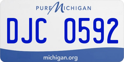 MI license plate DJC0592