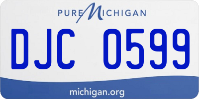 MI license plate DJC0599