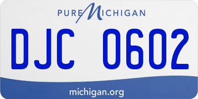 MI license plate DJC0602