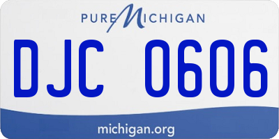 MI license plate DJC0606