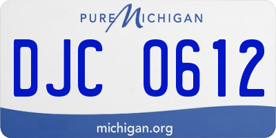 MI license plate DJC0612