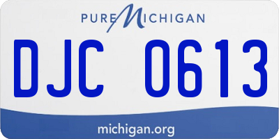 MI license plate DJC0613