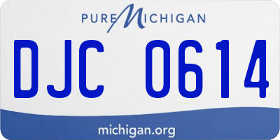 MI license plate DJC0614