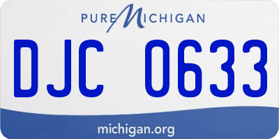 MI license plate DJC0633