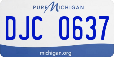 MI license plate DJC0637