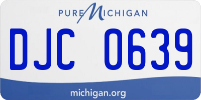 MI license plate DJC0639