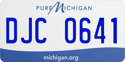 MI license plate DJC0641
