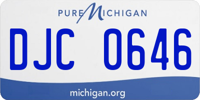 MI license plate DJC0646