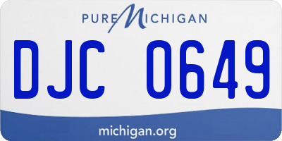 MI license plate DJC0649