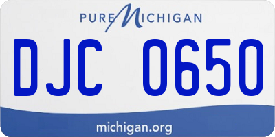 MI license plate DJC0650
