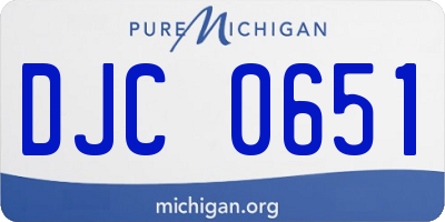 MI license plate DJC0651