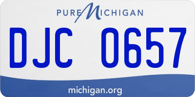 MI license plate DJC0657