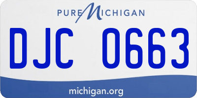 MI license plate DJC0663