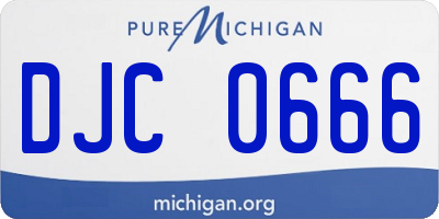 MI license plate DJC0666