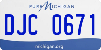 MI license plate DJC0671