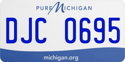 MI license plate DJC0695