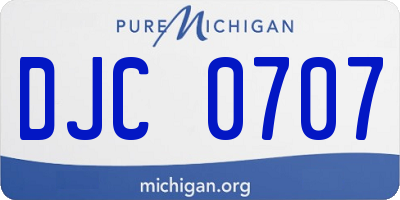 MI license plate DJC0707