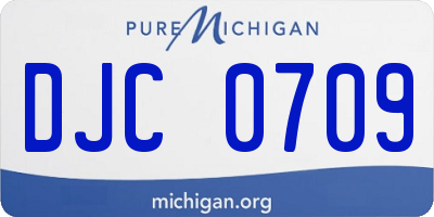 MI license plate DJC0709