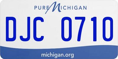 MI license plate DJC0710