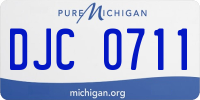 MI license plate DJC0711