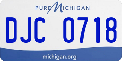 MI license plate DJC0718