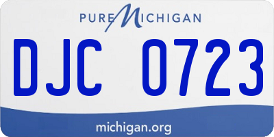 MI license plate DJC0723