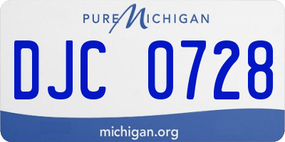 MI license plate DJC0728
