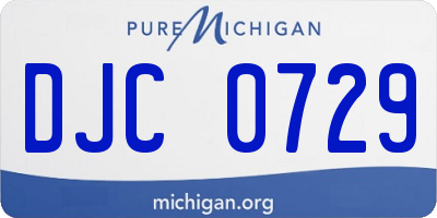 MI license plate DJC0729