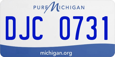 MI license plate DJC0731