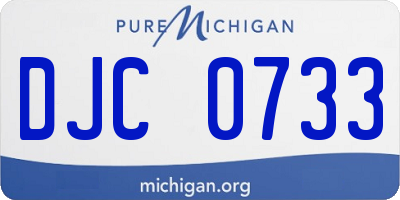 MI license plate DJC0733