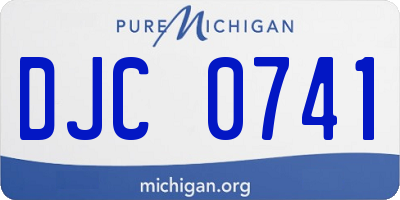 MI license plate DJC0741