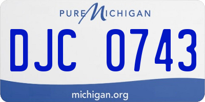 MI license plate DJC0743