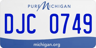 MI license plate DJC0749
