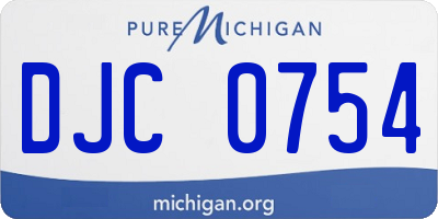 MI license plate DJC0754