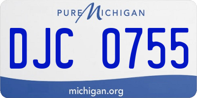 MI license plate DJC0755