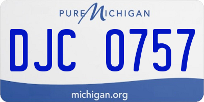 MI license plate DJC0757