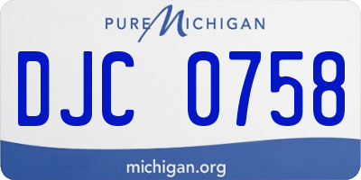 MI license plate DJC0758