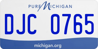 MI license plate DJC0765