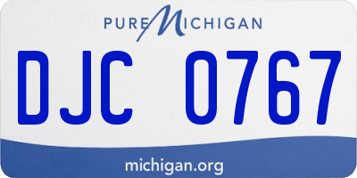MI license plate DJC0767
