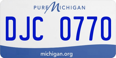 MI license plate DJC0770