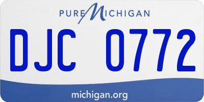 MI license plate DJC0772