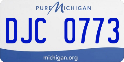 MI license plate DJC0773