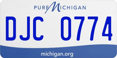 MI license plate DJC0774