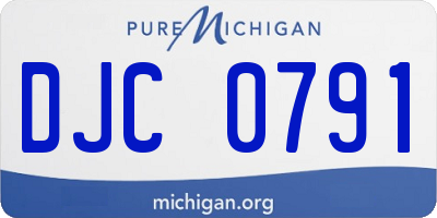 MI license plate DJC0791