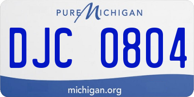 MI license plate DJC0804