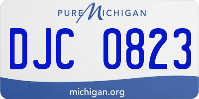 MI license plate DJC0823