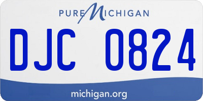 MI license plate DJC0824