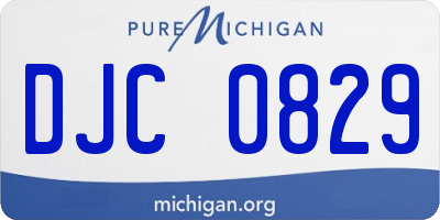MI license plate DJC0829
