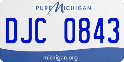 MI license plate DJC0843