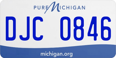 MI license plate DJC0846